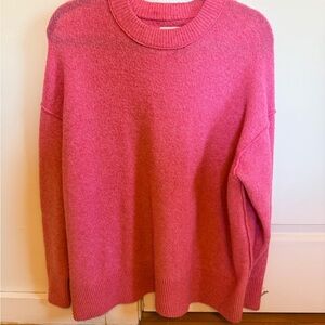 Aerie Unreal Sweater Medium Pink Oversized Soft Crewneck